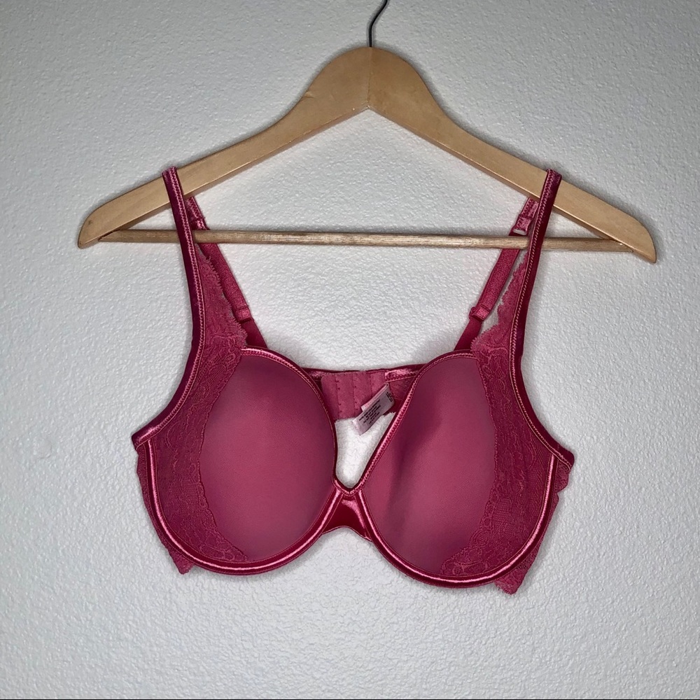 Victoria’s Secret pink lace Angel lined Demi Bra